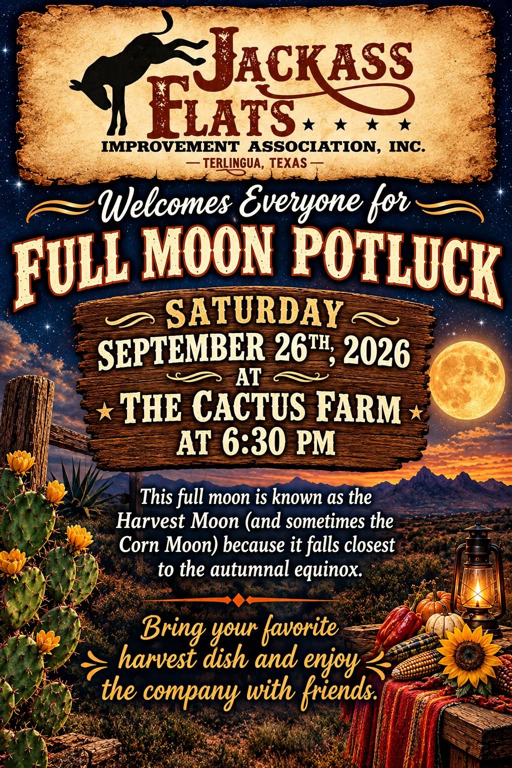 You are currently viewing Full Moon Potluck @ Jackass Flats